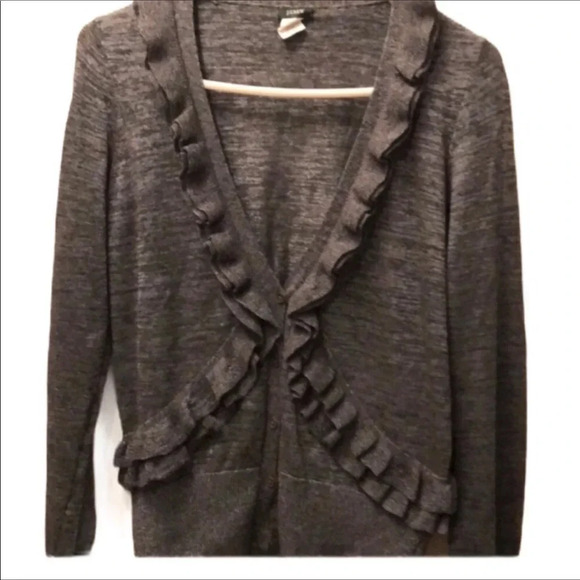 J.CREW EUC WOMENS GRAY GREY SWEATER CARDIGAN TOP SHIRT FALL WINTER CASUAL SIZE M - Picture 5 of 8